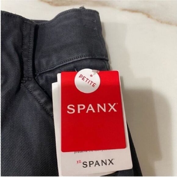 NWT Spanx Stretch Twill Ankle Cargo Pants Dark Gray Leggings - Picture 9 of 9